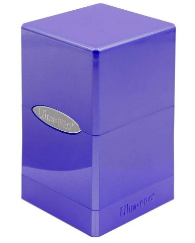 Кутия за карти Ultra Pro Hi-Gloss Satin Tower - Amethyst (100+ бр.) - 1