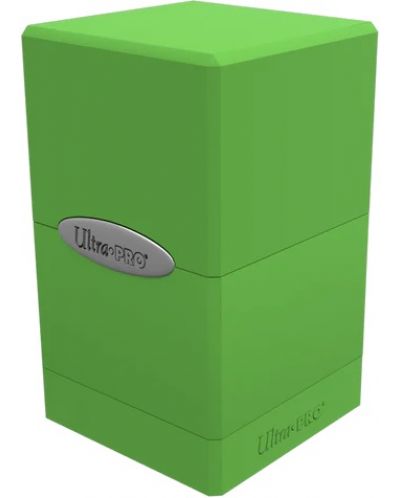 Кутия за карти Ultra Pro Satin Tower - Lime Green (100+ бр.) - 1