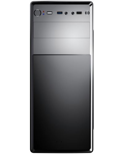 Кутия PowerCase - 173-G02, mid tower, черна/прозрачна - 2