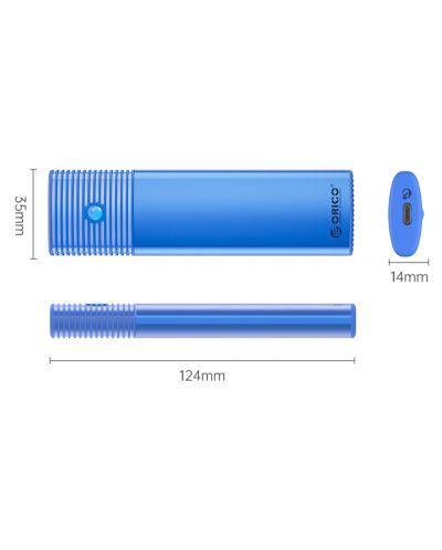 Кутия за SSD Orico - PWM2-G2, M.2 NVMe M/B, USB 3.2, синя - 3