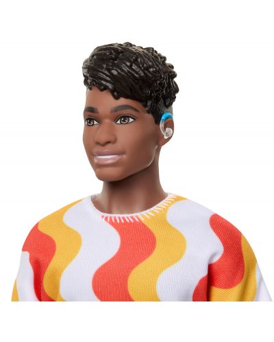 Кукла Barbie Fashionistas - Кен, с оранжево-бяла тениска - 2