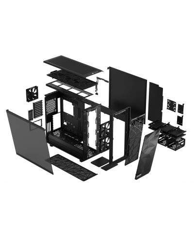 Кутия Fractal Design - Meshify 2 XL Light, mid tower, черна/прозрачна - 9