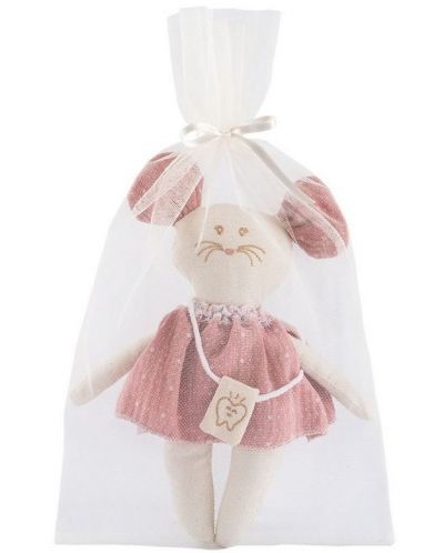 Кукла от плат Asi Dolls - Малката мишка Миси, с чанта за зъбче, 22 cm - 2