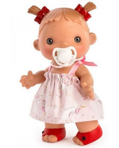 Кукла Asi Dolls - Даниела с розова рокля с еднорог, 23 cm - 1