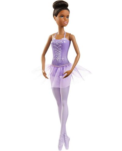Кукла Mattel Barbie - Балерина, с черна коса и лилава рокля - 3