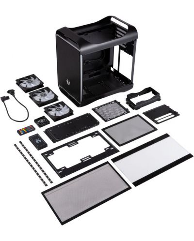 Кутия BitFenix -  Prodigy M2022 ARGB, cube tower, черна/прозрачна - 6