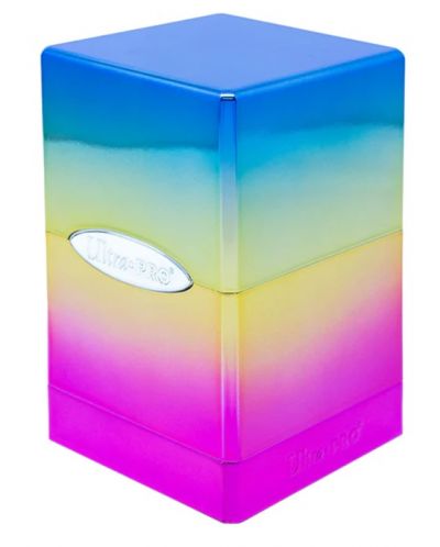 Кутия за карти Ultra Pro Satin Tower - Hi-Gloss Rainbow (100+ бр.) - 1