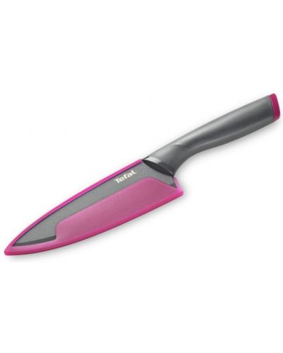 Кухненски нож Tefal - Fresh Kitchen Chef, 15 cm, черен/розов - 1