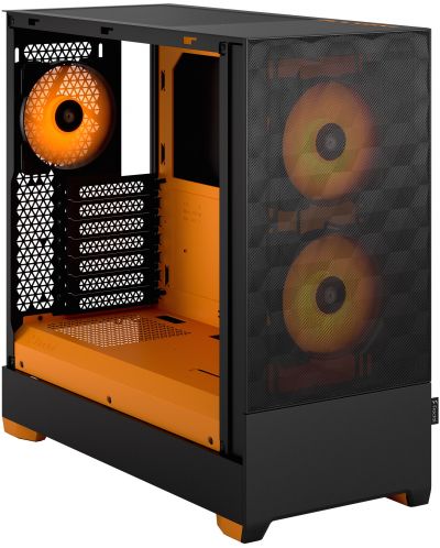 Кутия Fractal Design - Pop Air RGB, mid tower, оранжева/черна/прозрачна - 7