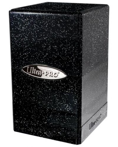 Кутия за карти Ultra Pro Satin Tower - Glitter Black (100+ бр.) - 1