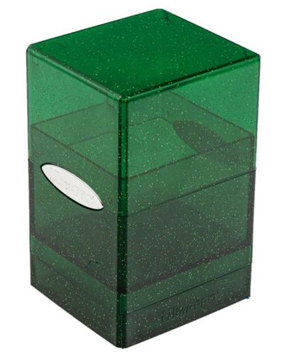 Кутия за карти Ultra Pro Satin Tower - Glitter Green (100+ бр.) - 1
