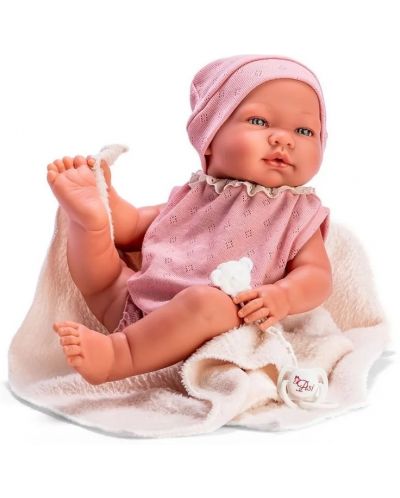 Кукла-бебе Asi Dolls - Мария, с розово боди и бежово одеало, 43 cm - 1