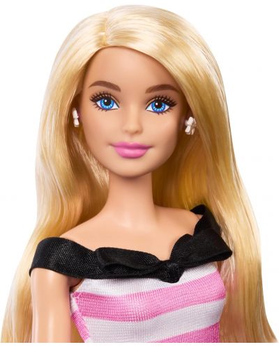 Кукла Barbie - 65-та годишнина, с рокля на розови райета - 3