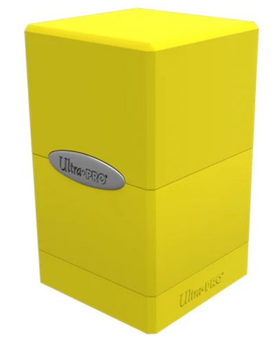 Кутия за карти Ultra Pro Satin Tower - Bright Yellow (100+ бр.) - 1
