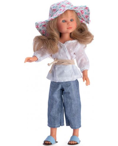 Кукла Asi Dolls - Силия, с дънков панталон и лятна шапка, 30 cm - 1