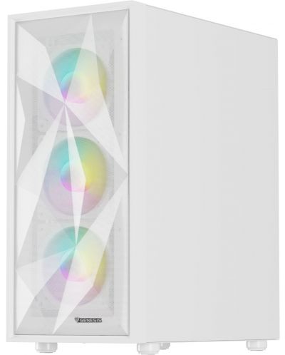 Кутия Genesis  - DIAXID 605 RGB, mid tower, бяла/прозрачна - 4