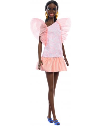 Кукла Barbie Fashionistas 216 - С прасковена парти рокля - 2