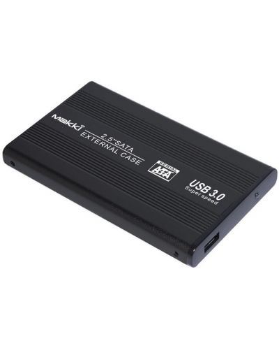 Кутия за твърд диск Makki -  External Case 2.5", SATA USB3.0, черна - 1
