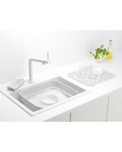 Купа за миене и отцеждане Brabantia - SinkSide, Light Grey - 9