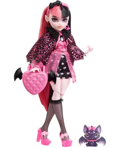 Кукла Monster High - Дракулора, с домашен любимец и аксесоари - 1