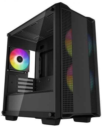 Кутия DeepCool - CC360 ARGB, mini tower, черна/прозрачна - 1