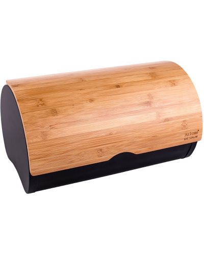 Кутия за хляб ADS - Steel, 37.7 x 24.3 x 20.4 cm, с бамбуков капак - 3