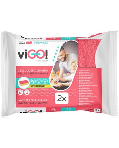 Кухненски гъби viGО! - Premium, целулоза, 2 броя - 1