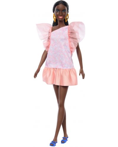 Кукла Barbie Fashionistas 216 - С прасковена парти рокля - 1