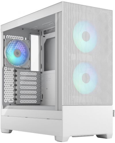 Кутия Fractal Design - Pop Air RGB, mid tower, бяла/прозрачна - 1