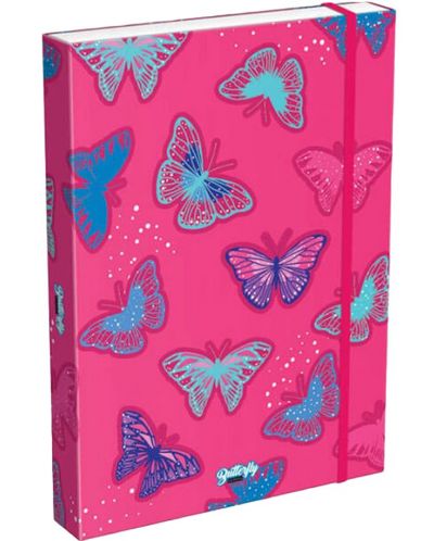 Кутия с ластик Lizzy Card Pink Butterfly - 33 x 24 x 5 cm - 1