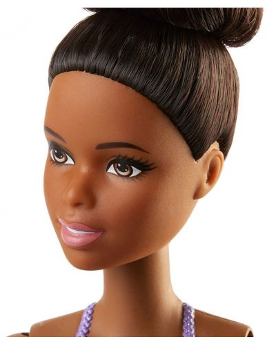 Кукла Mattel Barbie - Балерина, с черна коса и лилава рокля - 4