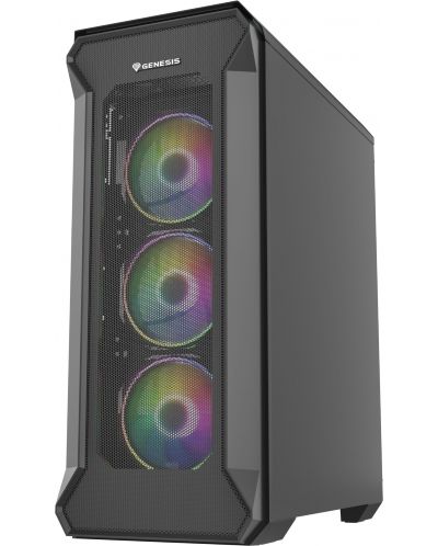 Кутия Genesis - Irid 505 V2 ARGB, mid tower, черна/прозрачна - 3
