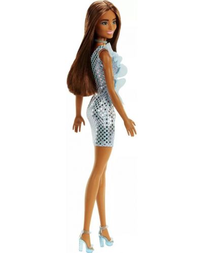 Кукла Barbie - Със синьо-зелена рокля с пайети - 3