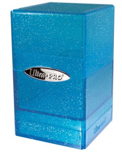 Кутия за карти Ultra Pro Satin Tower - Glitter Blue (100+ бр.) - 1