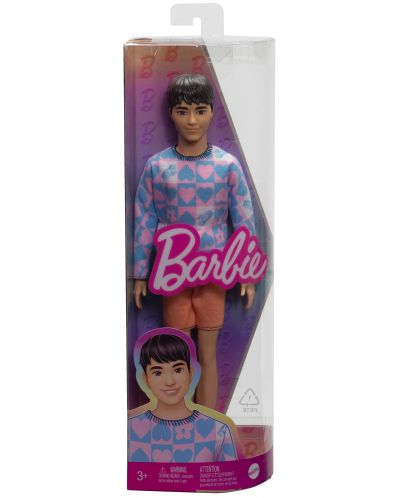 Кукла Barbie Fashionistas - 219, Кен, с блуза на сърца - 6