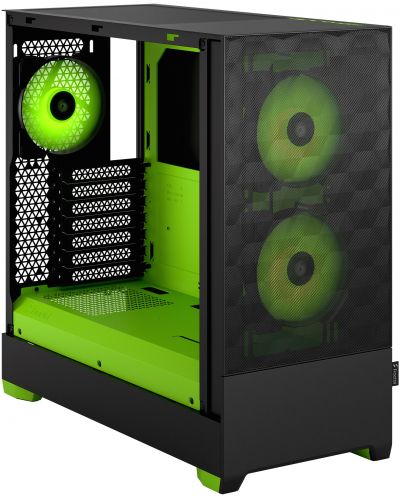 Кутия Fractal Design - Pop Air RGB, mid tower, зелена/черна/прозрачна - 6