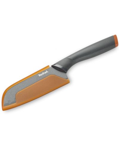 Кухненски нож Tefal - Fresh Kitchen Santoku, K2320614, 12 cm, сив/оранжев - 1