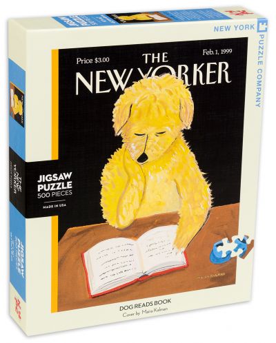 Пъзел New York Puzzle от 500 части - Куче чете книга - 2