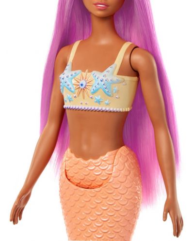 Кукла Barbie - Барби русалка с лилава коса и синя корона - 4