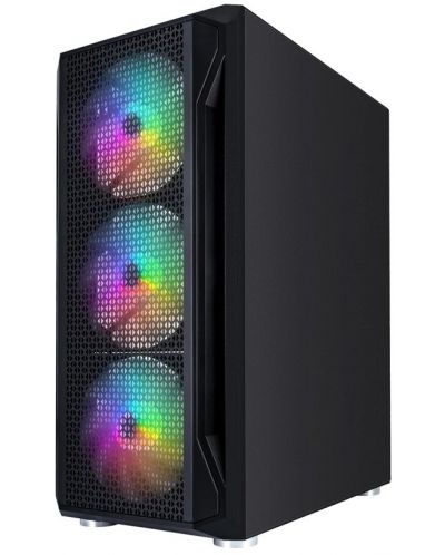 Кутия 1stPlayer - Firebase X5 RGB, mid tower, черна/прозрачна - 2