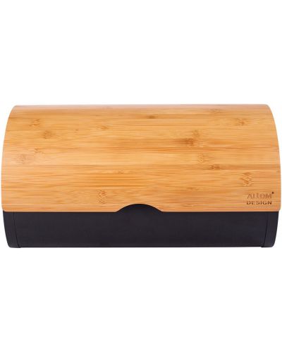 Кутия за хляб ADS - Steel, 37.7 x 24.3 x 20.4 cm, с бамбуков капак - 2