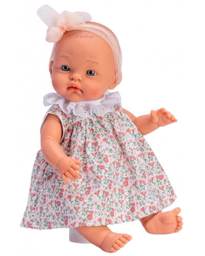 Кукла Asi Dolls - Бебе Алекс, с панделка и рокля на цветя, 36 cm - 1