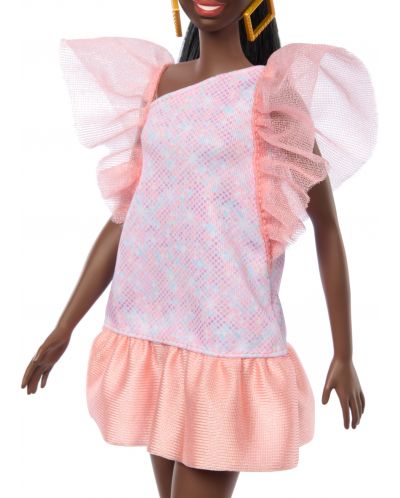Кукла Barbie Fashionistas 216 - С прасковена парти рокля - 4