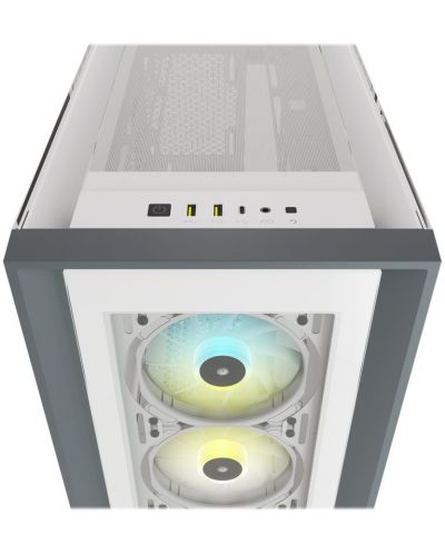Кутия Corsair - iCUE 5000X RGB, mid tower, бяла/прозрачна - 5