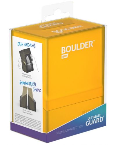 Кутия за карти Ultimate Guard Boulder Deck Case - Standard Size, жълта (60 бр.) - 5