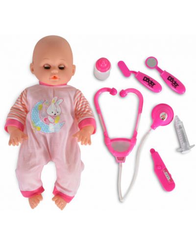 Kукла-бебе Moni - С докторски принадлежности. 36cm - 1