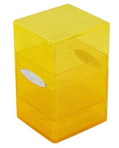 Кутия за карти Ultra Pro Satin Tower - Glitter Yellow (100+ бр.) - 1