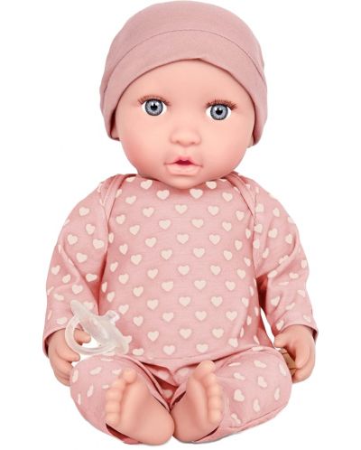 Кукла-бебе Battat Lulla Baby - С пижама на сърца и розова шапка - 1