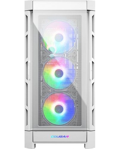 Кутия COUGAR - Duoface Pro RGB, mid tower, бяла/прозрачна - 1
