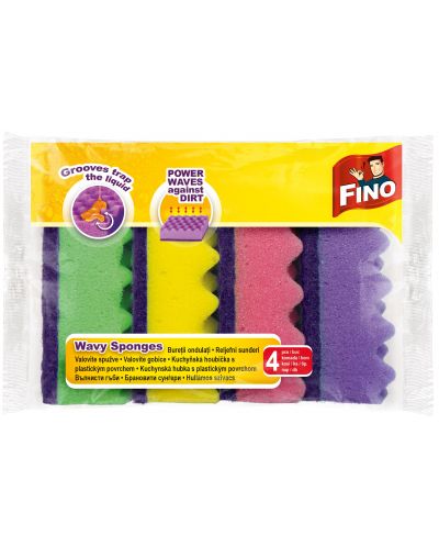 Кухненски гъби Fino - Wavy, 4 броя, многоцветни - 1